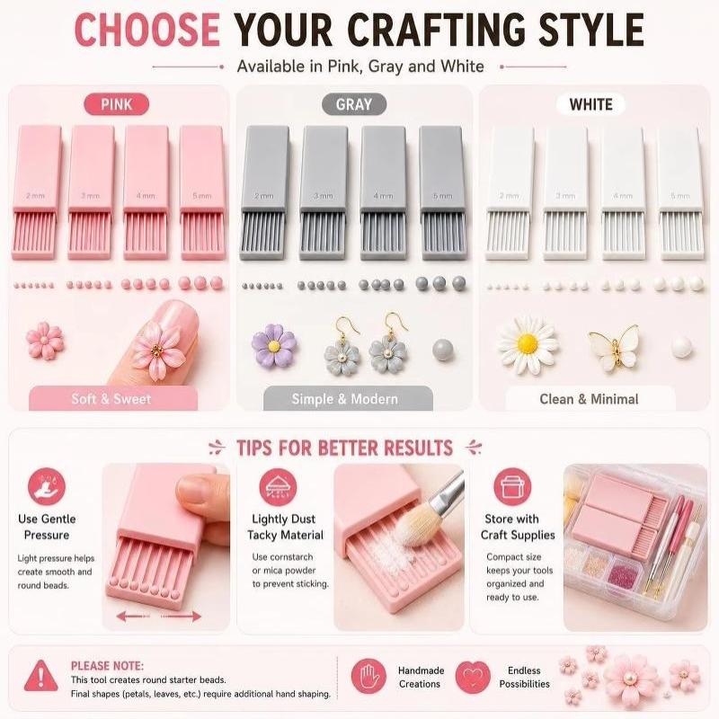 Nail Art Bead Roller 4PCS Set  - 3D Printing Use 评论和价格